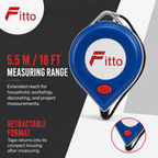 96 Pieces Retractable Measuring Tape, 5.5 m / 18 ft, Blue Green Red, 1 Piece