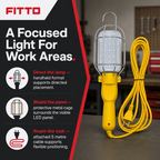 96 Pieces LED Work Light with Protective Metal Cage, Corded Handheld Trouble Light, 5 Metre Cable, Yellow, 1 Piece