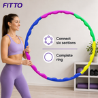 120 Pieces Sectional Massage Hoop, 59 cm, 6-Part Fitness Ring Set, Multicolor