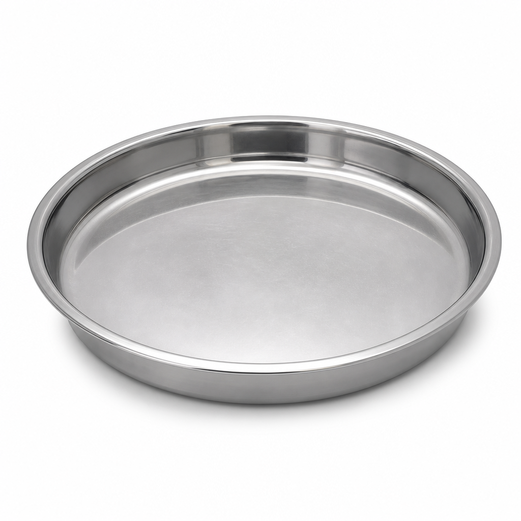 96 Pieces Stainless Steel Round Deep Plate with Wide Rim, 26 cm, 1 Piece