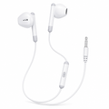 144 Pieces Wired Stereo Earphones with Inline Microphone, 3.5mm AUX Connection, White