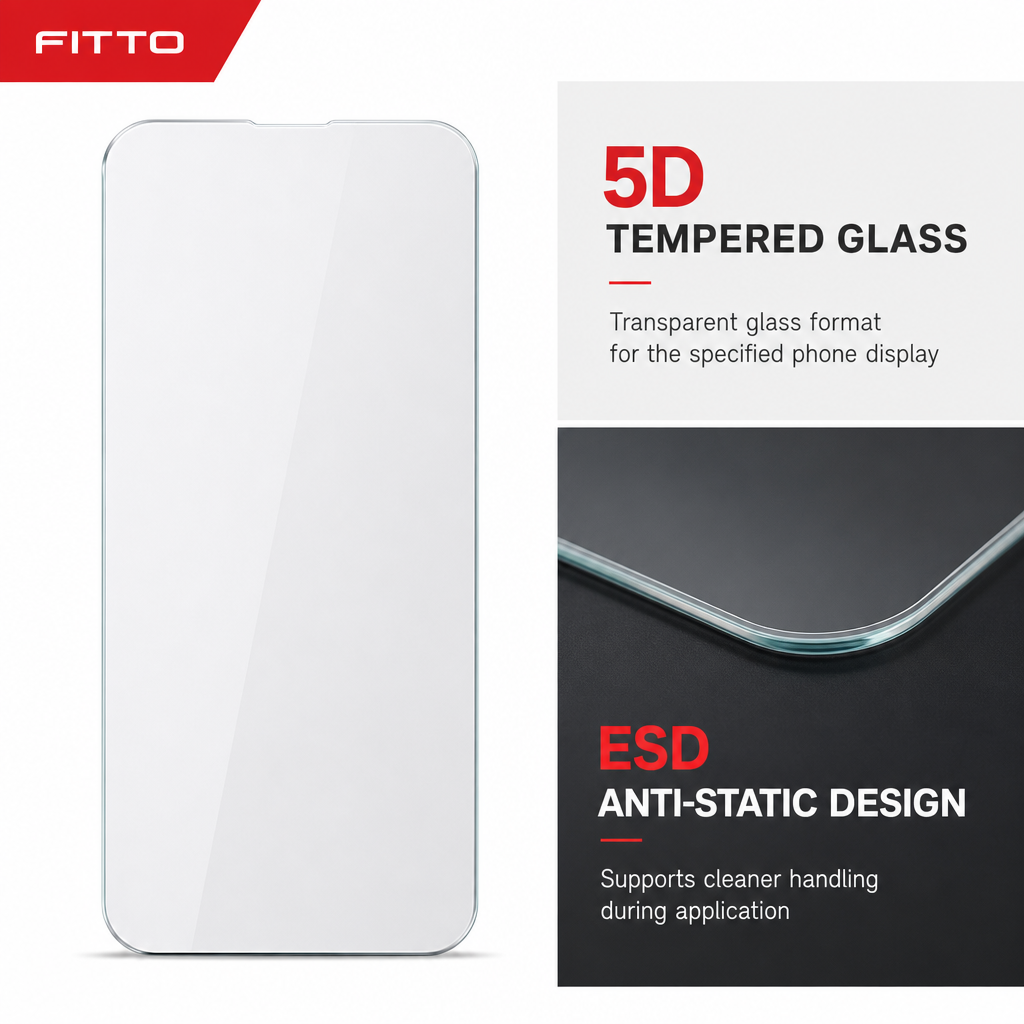 96 Pieces 5D Tempered Glass Screen Protectors, ESD Anti-Static, 1 Pack