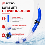 96 Pieces Swimming Snorkel with Mouthpiece, Blue, 45 cm