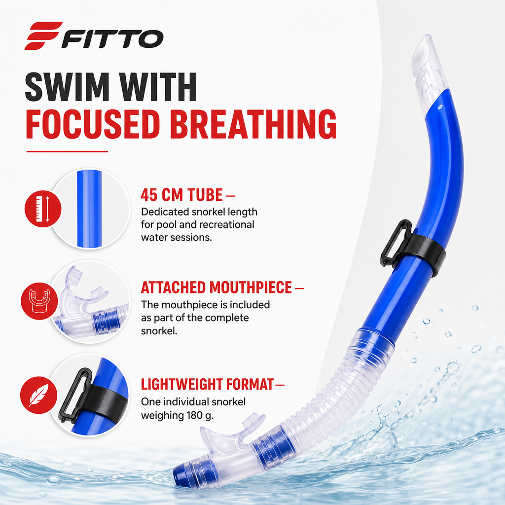 96 Pieces Swimming Snorkel with Mouthpiece, Blue, 45 cm