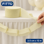 144 Pieces Beige Paper Garland Decoration, 2.5 cm x 12 m, 12-Count Pack for Party Backdrops and Displays
