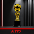 72 Pieces Plastic Football Trophy, 24 cm, Gold and Black Award Cup for Recognition Events