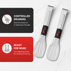 96 Pieces Slotted Turner Spatula Set, Stainless Steel, Silver and Black, 2 Pieces