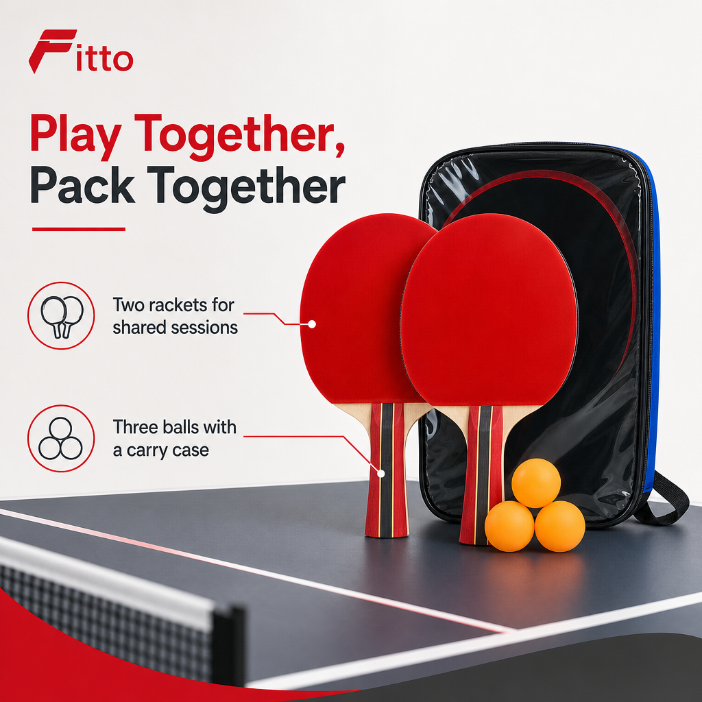 96 Pieces Table Tennis Racket Set with 2 Rackets, 3 Balls and Carry Case
