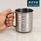 96 Pieces Stainless Steel Water Mug with Handle, Silver, 11 cm