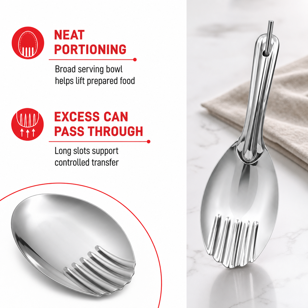 240 Pieces Stainless Steel Rice Spoon, Slotted Serving Utensil, 25 cm