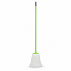 96 Pieces Cotton Mop with Painted Iron Handle, 120 cm, Green