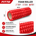 72 Pieces Textured Foam Yoga Roller, 44 cm, Red