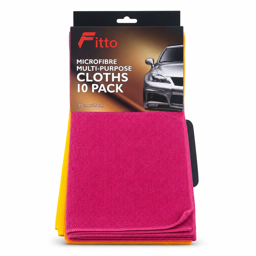 96 Pieces Microfiber Multi-Purpose Cleaning Cloths, 35 x 35 cm, 10-Pack