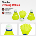 96 Pieces LED Shuttlecock Pack, 3-Piece Glow in the Dark Badminton Birdies for Evening Play