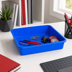 96 Pieces Rectangular Plastic Utility Trays, 10 x 12 Size, Single Piece, Assorted Colour