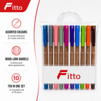 120 Pieces Ballpoint Pens, 1.0 mm, Assorted Colours, 10-Pack
