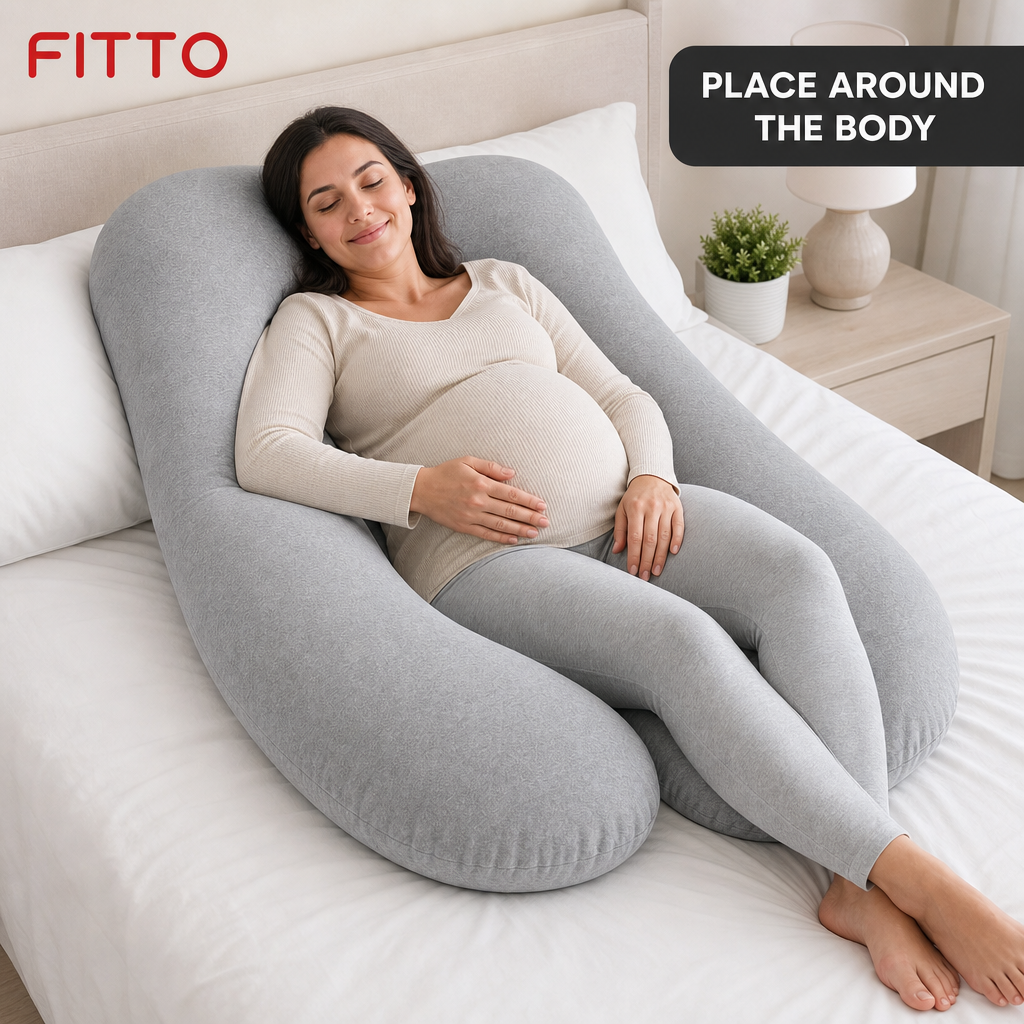 48 Pieces Grey U-Shaped Maternity Full Body Support Pillow, 1 Piece, 50 x 40 x 20 cm