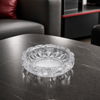 144 Pieces Clear Round Glass Ashtrays with Faceted Edge, 1 Piece