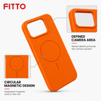 120 Pieces Silicone Magnetic Phone Cases for 17 Pro Max, Orange, Raised Camera Protection, 1 Piece