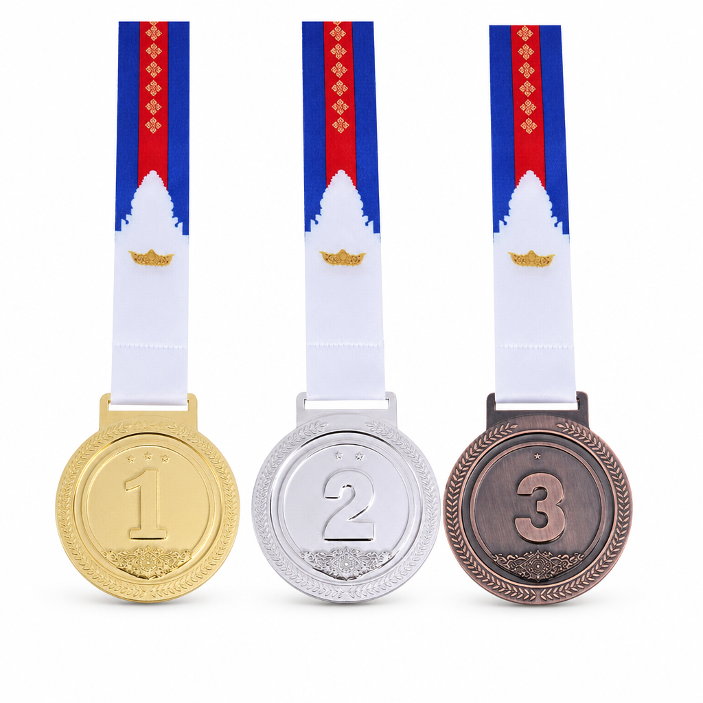 144 Pieces Winner Medal Set with Ribbons, Gold Silver Bronze Assorted, 10 x 8 cm