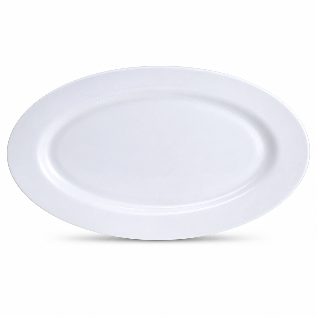 96 Pieces Oval Serving Plate, White, 12 Inch
