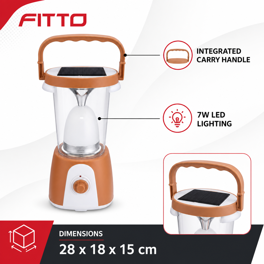 72 Pieces 7W Rechargeable Solar LED Lantern with Carry Handle, Portable Lights for Outdoor Use, 1 Piece