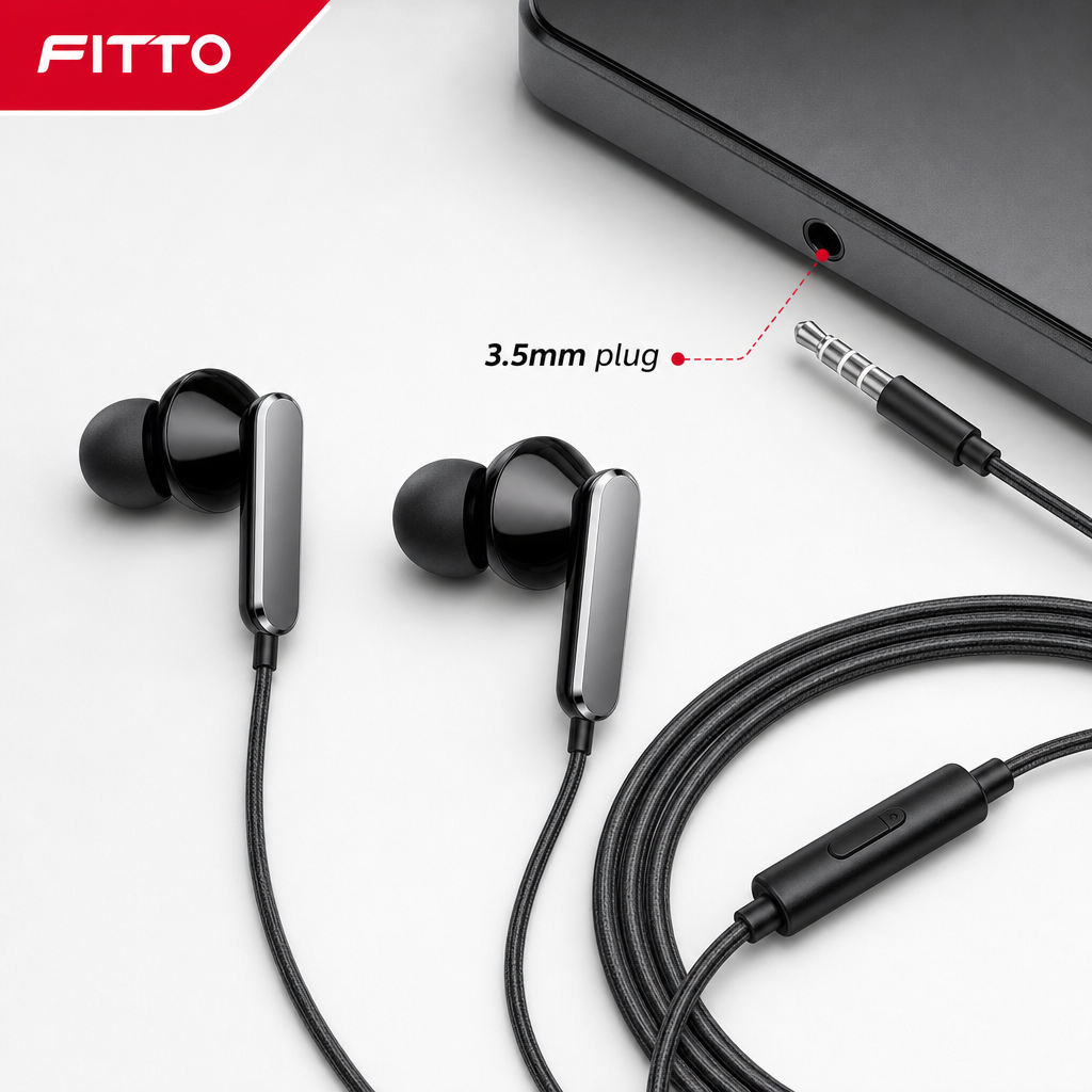 240 Pieces Wired Earphoneses, 3.5mm Stereo In-Ear Audio, Black, CH-920