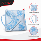 96 Pieces Prayer Mats with Carry Strap, Travel Size, Light Blue Floral Design, 1 Piece