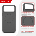 120 Pieces Silicone Magnetic Phone Cases with Raised Camera Protection, Gray