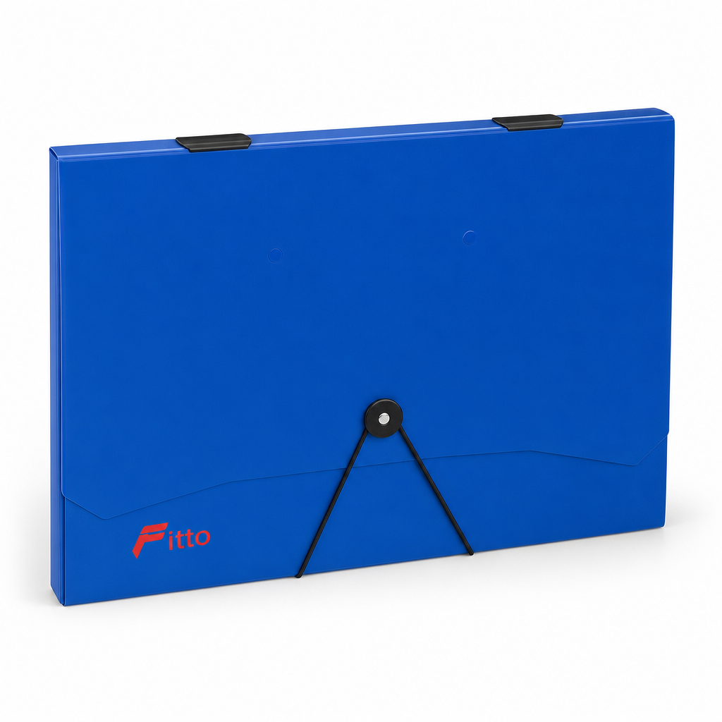 96 Pieces Blue A4 Document Folder with Button and Elastic Cord Closure, 1 Piece
