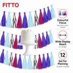 240 Pieces Tassel Garland Assorted Colour 2 m x 15 cm, 12 Pieces for Party Decorations