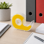 144 Pieces Crystal Clear Tape with Dispenser, 19 mm x 25 yd, Single Roll for Office, School and Desk Use
