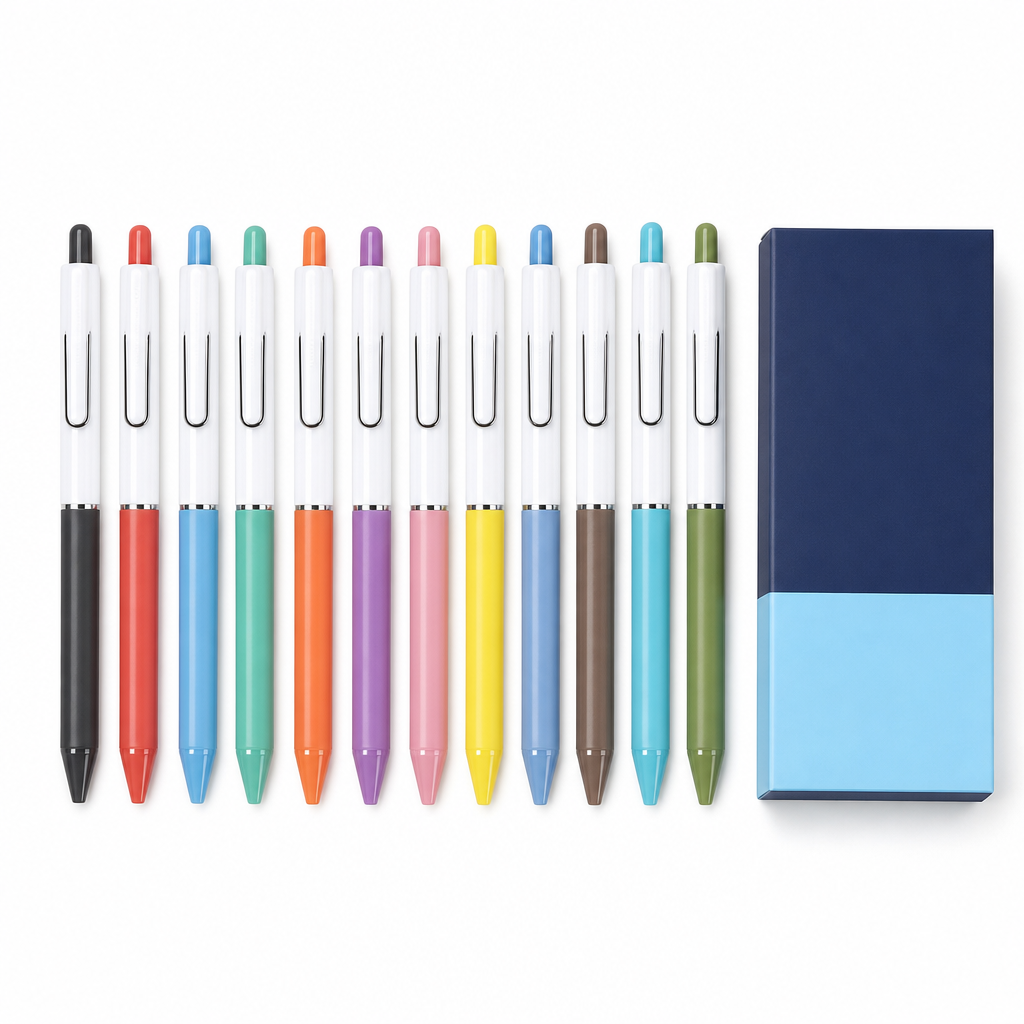 72 Pieces Gel Pens, 0.7 mm Fine Tip, 12 Pieces, Multicolor Ink Pens for Notes, Lists and Office Stationery