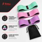 72 Pieces Hip Resistance Bands Set for Exercise and Fitness, 3-Piece Set with Storage Pouch