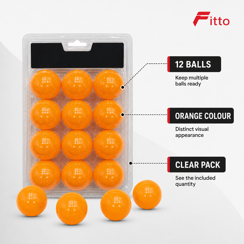 120 Pieces Table Tennis Balls, Orange, 12-Piece Pack for Practice Games and Recreation