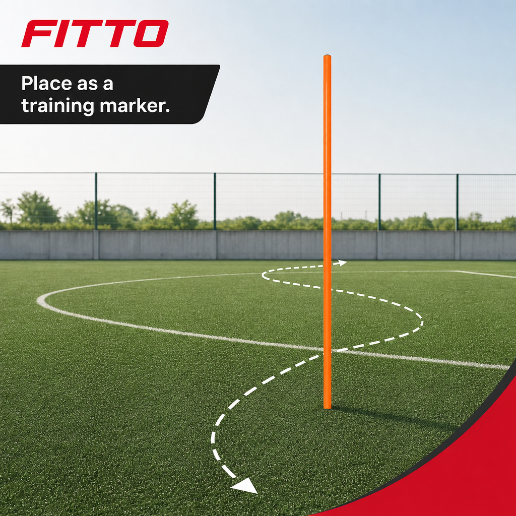 144 Pieces Plastic Soccer Training Pole, 120 cm, Orange
