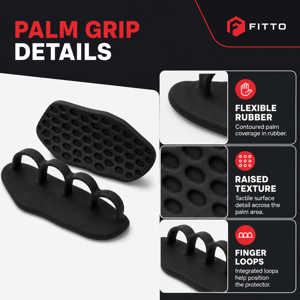 120 Pieces Flexible Rubber Palm Protector Grip for Weight Lifting and Fitness, Black