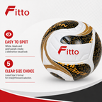 60 Pieces Football Size 5, White, Black and Gold Typography Panel Design
