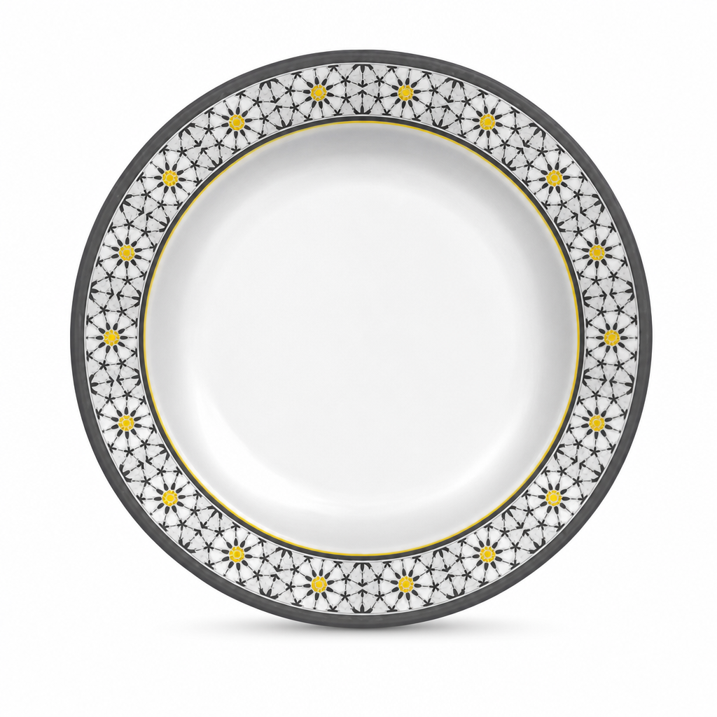 120 Pieces Melamine Soup Plate, 10 Inch Round Deep Dish, Floral Pattern, Single Piece Tablewares