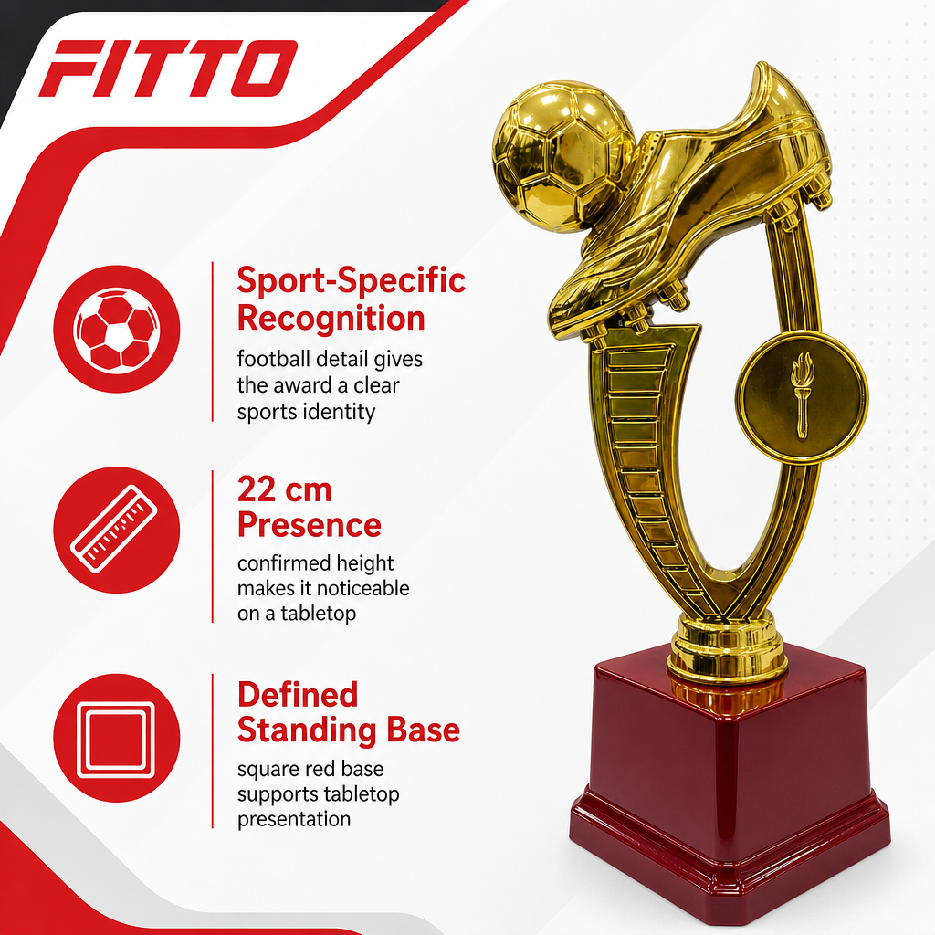 96 Pieces Football Trophy Gold 22 cm Award Cup for Sports Recognition
