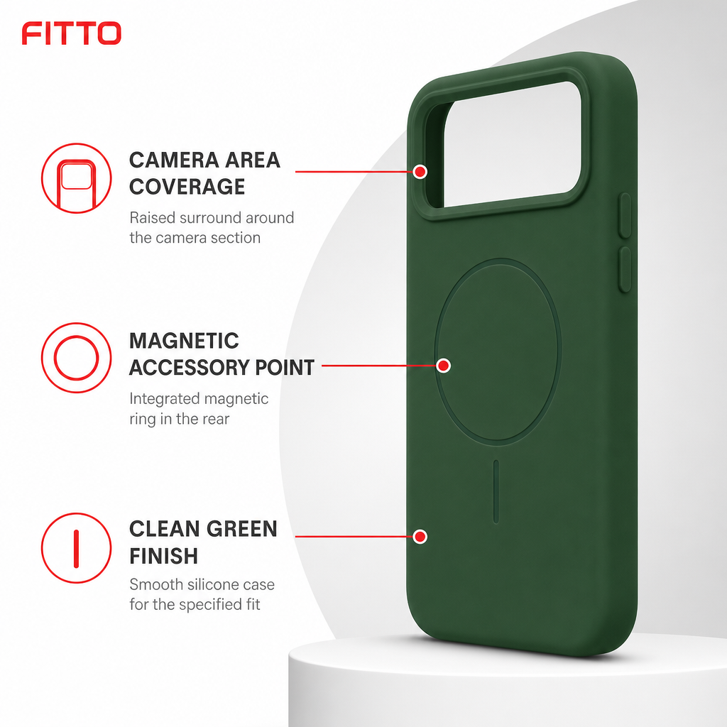 120 Pieces Silicone Magnetic Phone Cases with Raised Camera Protection for 17 Pro, Green