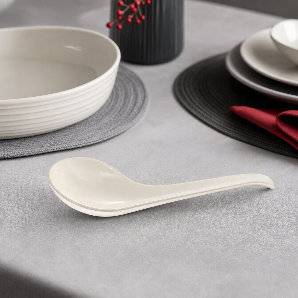 96 Pieces White Serving Spoon, 22 cm, Single Tablewares Utensil