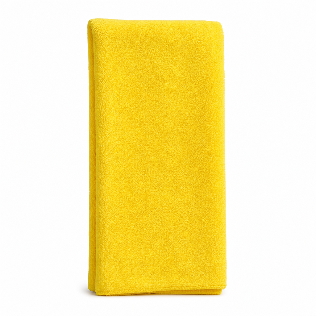 96 Pieces Microfiber Cleaning Cloth 500 GSM, No Stitching, 60 x 90 cm, Yellow