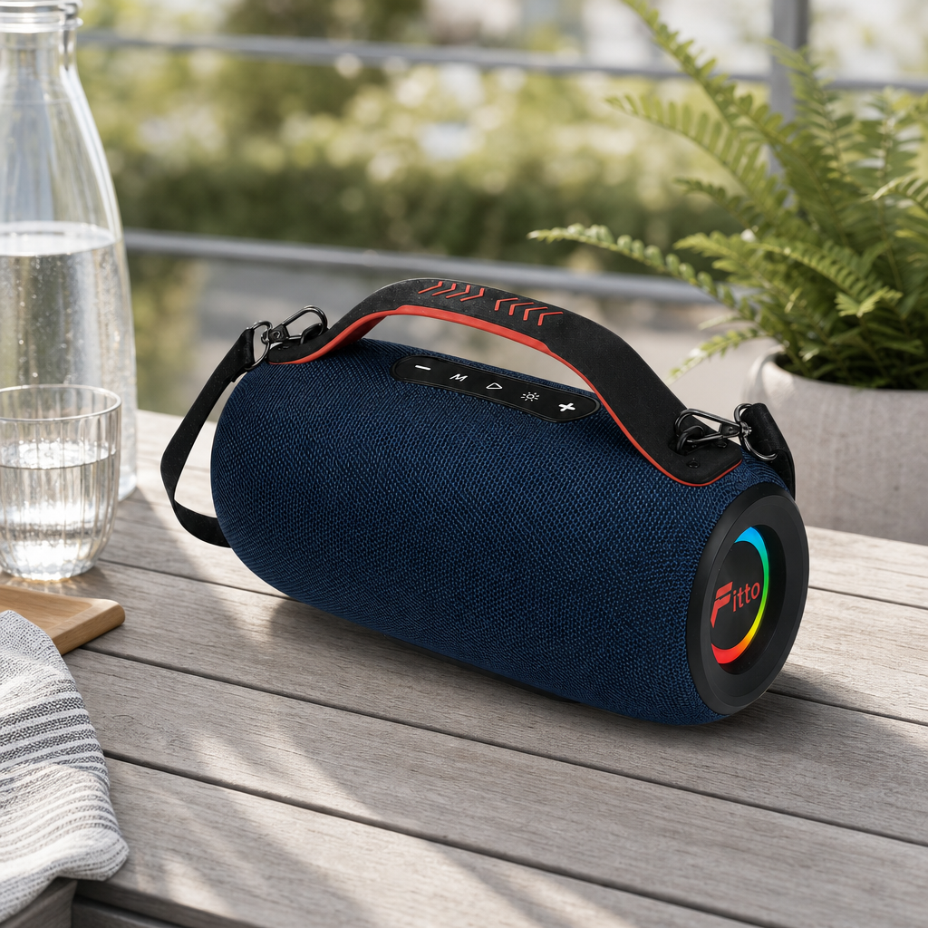 48 Pieces Wireless Speaker with Carry Strap, USB-C Charging and Cylindrical Portable Design