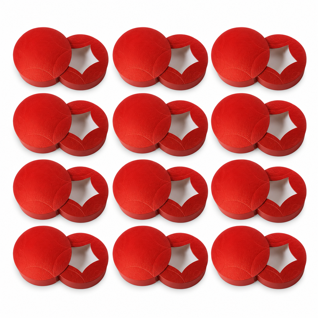 96 Pieces Red Star-Shaped Boxes, 24 x 24 x 5 cm, 12 Pieces