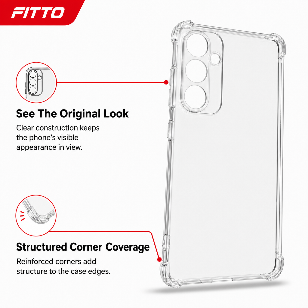 240 Pieces Clear Anti-Burst Protective Phone Cases with Reinforced Corners for Compatible Smartphone