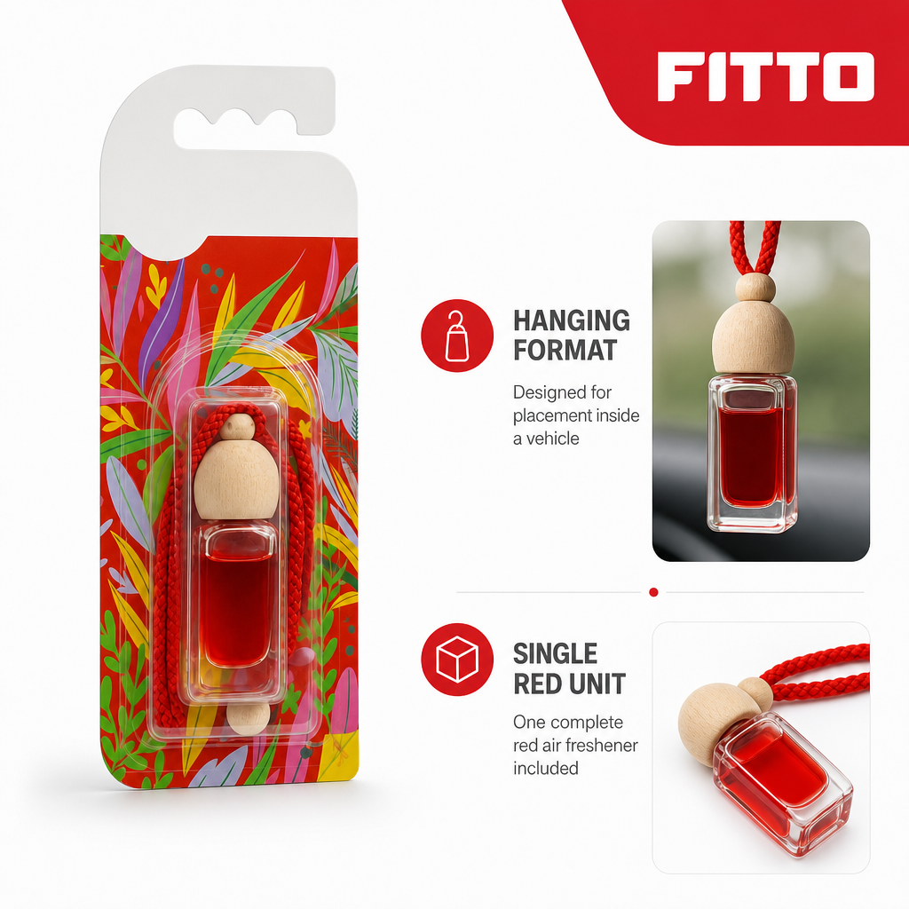 96 Pieces Hanging Bottle Car Air Fresheners, Red, Single Unit