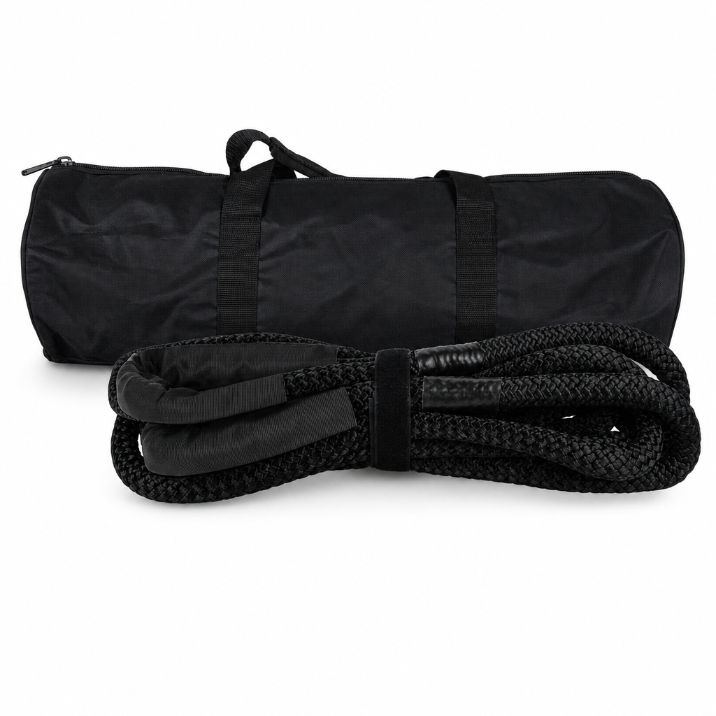 48 Pieces Kinetic Vehicle Recovery Tow Rope, 6 m, 13.2-Ton Specification, 30% Elasticity, Black