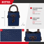 72 Pieces Mini Woven Handbags with Top Handles, Blue, 16 x 13 x 8 cm