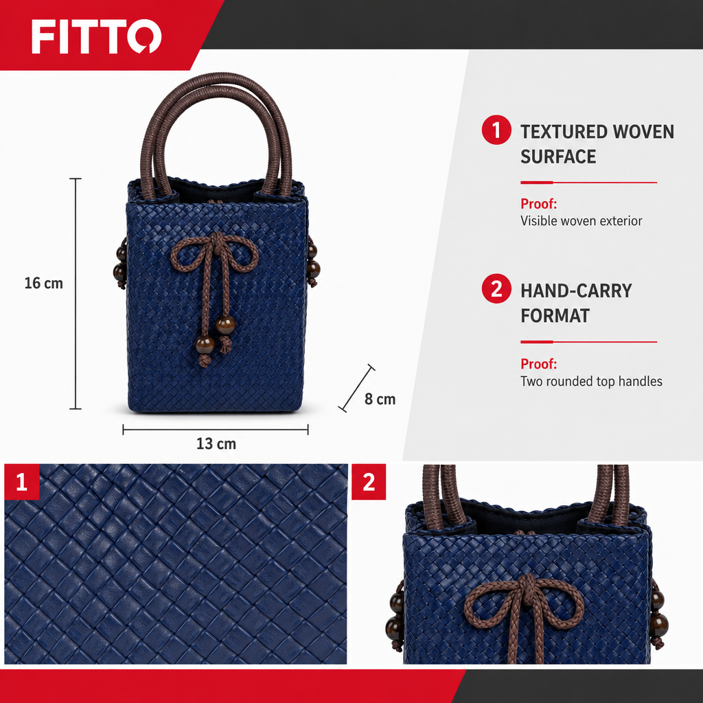 72 Pieces Mini Woven Handbags with Top Handles, Blue, 16 x 13 x 8 cm
